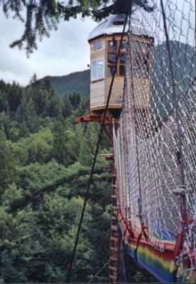 The Rainbow Bridge walkway, connecting the Stairway to Heaven and the Observatory, has chain link fencing fastened to both sides ow the walkway for added safety and security.