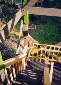 View looking down the staircase