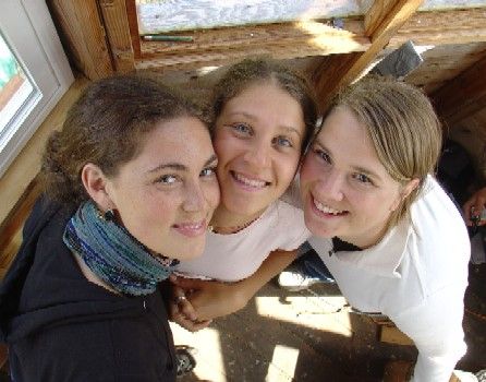 Three friends share the moment in the Observatory.